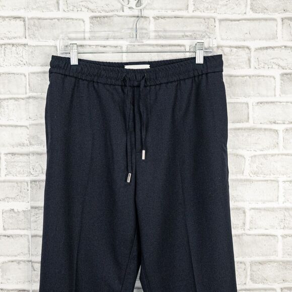 Mr P. Porter Slim Worsted Wool Trouser Pants Drawstring Navy Size 30 - Picture 4 of 9